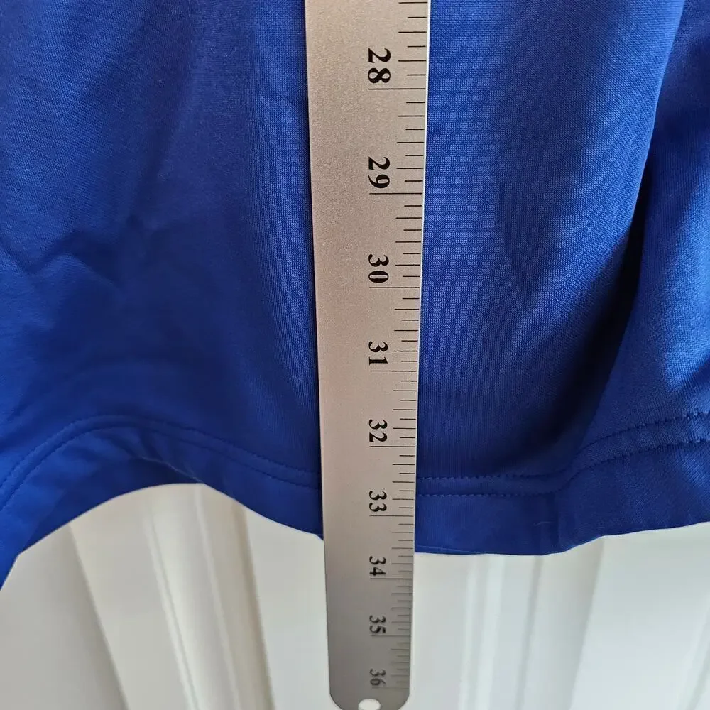 MLB Chicago Cubs Pullover Mens Size 2XL Blue 1/4 Zip Fleece Lined Baseball Top